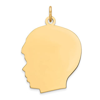 Gold-Plated Sterling Silver Engravable Boy Polished Disc Charm QM521G/50