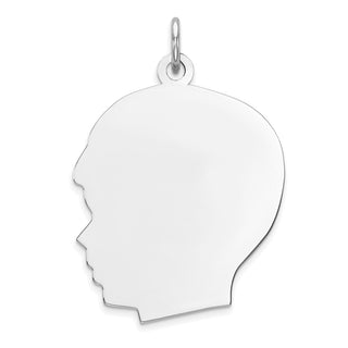 Sterling Engravable Boy Polished Front/Satin Back Disc Charm QM521/35