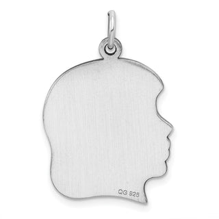 Sterling Engravable Girl Polished Front/Satin Back Disc Charm QM522/50