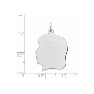 Sterling Engravable Girl Polished Front/Satin Back Disc Charm QM522/50
