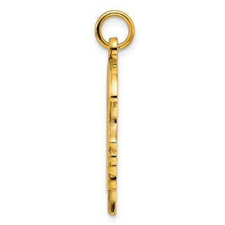 Gold-Plated Sterling Silver Engravable Girl Polished Disc Charm QM522G/35