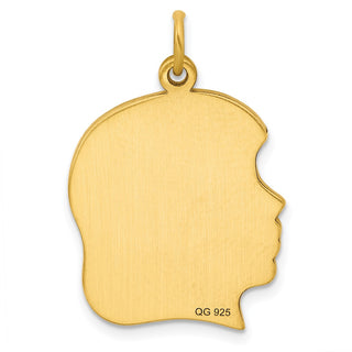 Gold-Plated Sterling Silver Engravable Girl Polished Disc Charm QM522G/50