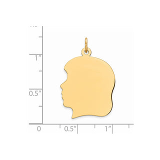 Gold-Plated Sterling Silver Engravable Girl Polished Disc Charm QM522G/35