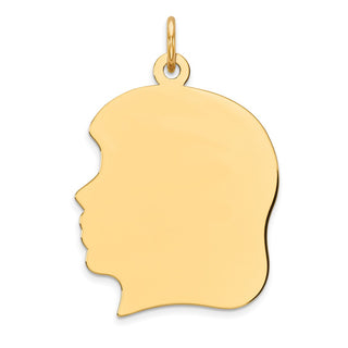 Gold-Plated Sterling Silver Engravable Girl Polished Disc Charm QM522G/50