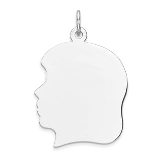 Sterling Engravable Girl Polished Front/Satin Back Disc Charm QM522/50