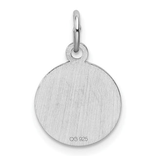 Sterling Silver Rhodium-Plate Pink Enamel Right Facing Girl Disc Charm QM527