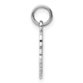Sterling Silver Rhodium-Plate Pink Enamel Left Facing Girl Head Disc Charm QM537
