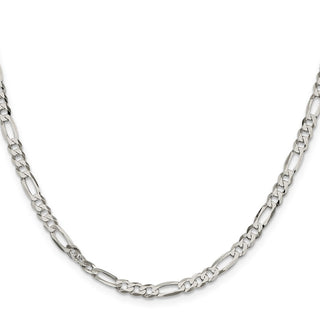 20" Sterling Silver 4.5mm Lightweight Flat Figaro Chain Necklace