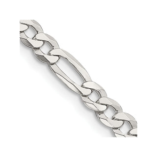 20" Sterling Silver 4.5mm Lightweight Flat Figaro Chain Necklace