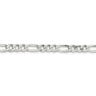9" Sterling Silver 5.5mm Lightweight Flat Figaro Chain Bracelet