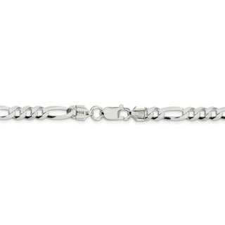 9" Sterling Silver 5.5mm Lightweight Flat Figaro Chain Bracelet