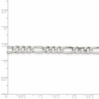 9" Sterling Silver 5.5mm Lightweight Flat Figaro Chain Bracelet