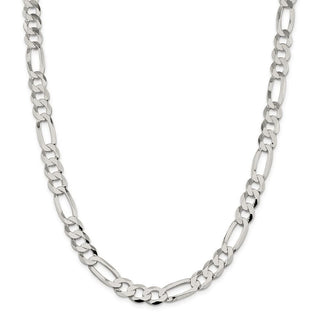 20" Sterling Silver 9.5mm Lightweight Flat Figaro Chain Necklace