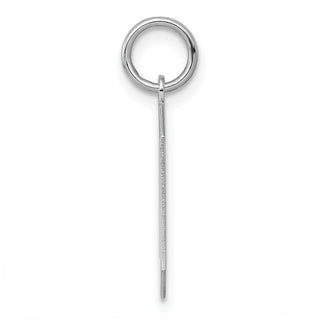 Sterling Silver Rhodium-plated Medium Polished Number 0 Charm