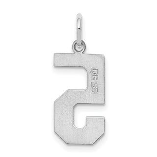Sterling Silver Rhodium-plated Medium Polished Number 5 Charm