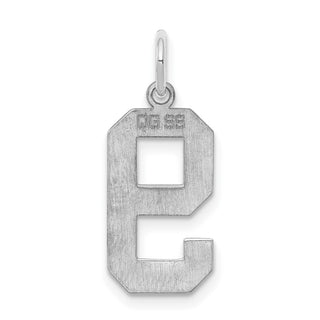 Sterling Silver Rhodium-plated Medium Polished Number 9 Charm