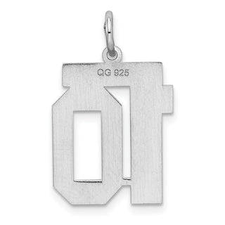 Sterling Silver Rhodium-plated Medium Polished Number 10 Charm
