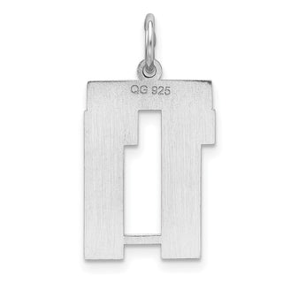 Sterling Silver Rhodium-plated Medium Polished Number 11 Charm