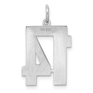 Sterling Silver Rhodium-plated Medium Polished Number 14 Charm