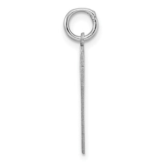 Sterling Silver Rhodium-plated Medium Polished Number 17 Charm