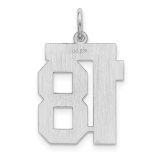 Sterling Silver Rhodium-plated Medium Polished Number 18 Charm