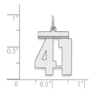 Sterling Silver Rhodium-plated Medium Polished Number 41 Charm