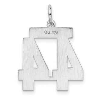 Sterling Silver Rhodium-plated Medium Polished Number 44 Charm