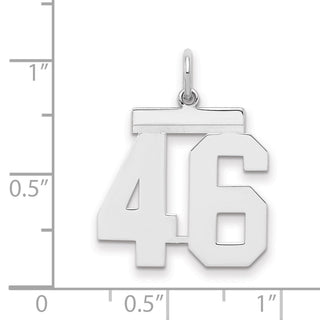 Sterling Silver Rhodium-plated Medium Polished Number 46 Charm