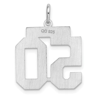 Sterling Silver Rhodium-plated Medium Polished Number 50 Charm