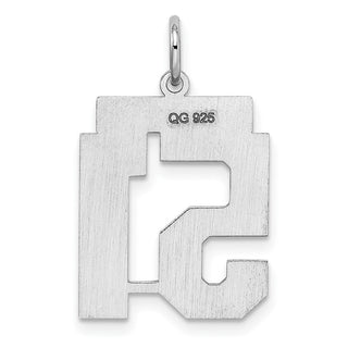 Sterling Silver Rhodium-plated Medium Polished Number 51 Charm