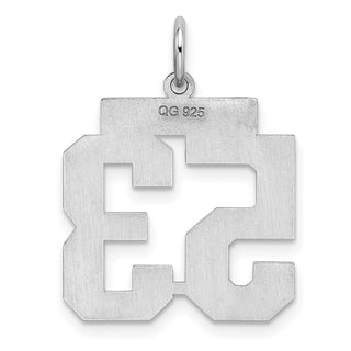 Sterling Silver Rhodium-plated Medium Polished Number 53 Charm