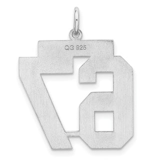 Sterling Silver Rhodium-plated Medium Polished Number 67 Charm