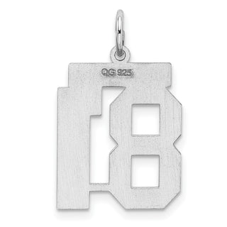Sterling Silver Rhodium-plated Medium Polished Number 81 Charm