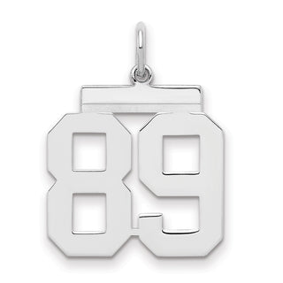 Sterling Silver Rhodium-plated Medium Polished Number 89 Charm