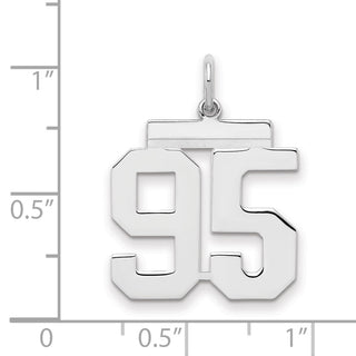 Sterling Silver Rhodium-plated Medium Polished Number 95 Charm
