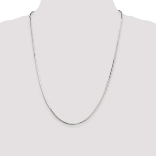 24" Sterling Silver 1.65mm Octagonal Snake Chain Necklace