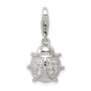 Sterling Silver CZ Ladybug Charm