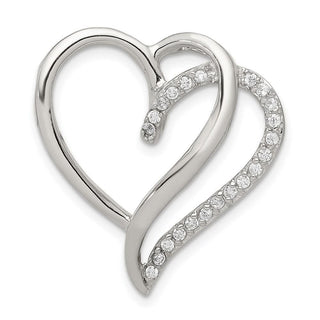 Sterling Silver CZ Heart Pendant QP1344
