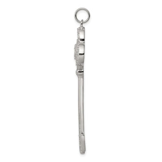 Sterling Silver and CZ Key Charm QP1523