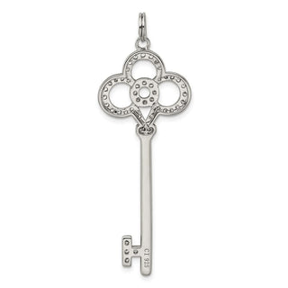 Sterling Silver and CZ Key Charm QP1523