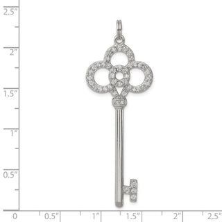 Sterling Silver and CZ Key Charm QP1523
