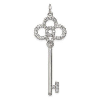 Sterling Silver and CZ Key Charm QP1523