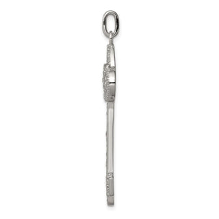 Sterling Silver and CZ Key Charm QP1527