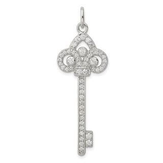 Sterling Silver and CZ Key Charm QP1527
