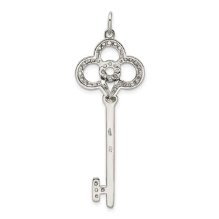 Sterling Silver CZ Key Charm QP1545