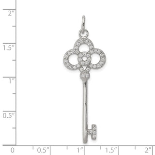 Sterling Silver CZ Key Charm QP1545