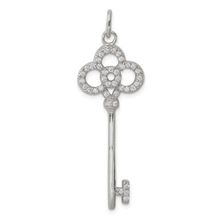 Sterling Silver CZ Key Charm QP1545