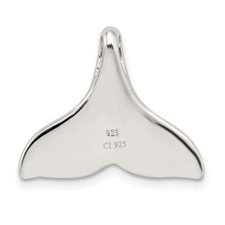 Sterling Silver Lab-Created Blue Opal Inlay Whale Tail Slide