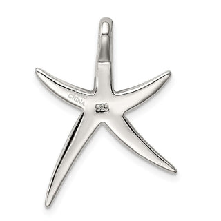 Sterling Silver Lab-Created Blue Opal Inlay Flat Starfish Slide
