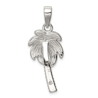 Sterling Silver Lab-Created Blue Opal Inlay Palm Tree Pendant